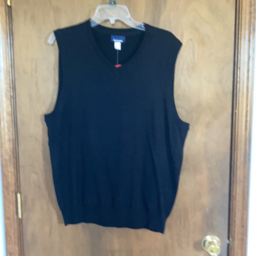 Basic editions sweater vest black pullover lightw… - image 3